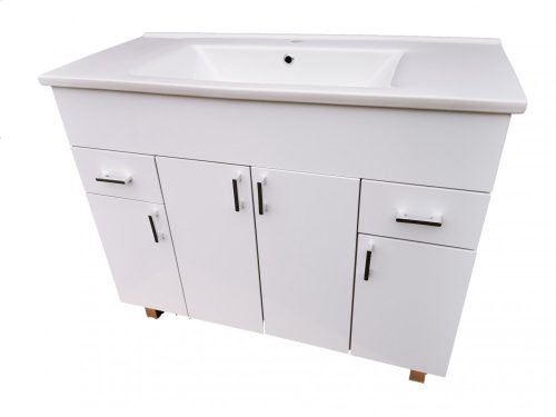 Viva Style EKONOMIK PLUS 100 lábon álló fürdőszobabútor, Sanovit Soft 13100 mosdókagylóval 100 cm