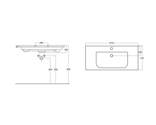 Viva Style EKONOMIK PLUS 100 lábon álló fürdőszobabútor, Sanovit Soft 13100 mosdókagylóval 100 cm