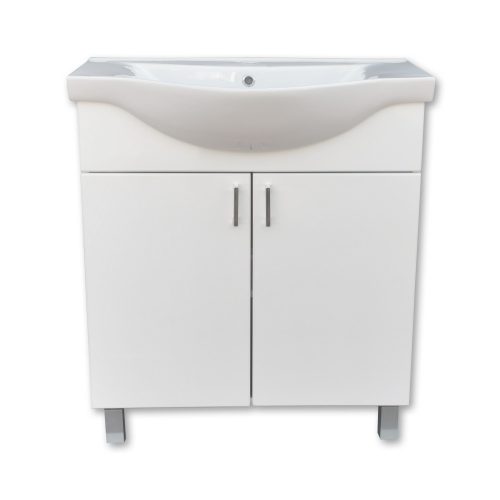 Viva Style EKONOMIK 75 lábon álló 2 ajtós fürdőszobabútor, Sanovit Albatros 10075 mosdókagylóval 75 cm