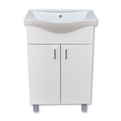 Viva Style EKONOMIK 45 lábon álló 2 ajtós fürdőszobabútor, Sanovit Zenon 6045 mosdókagylóval 45 cm