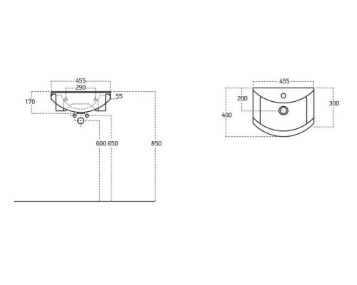 Viva Style EKONOMIK 45 lábon álló 2 ajtós fürdőszobabútor, Sanovit Zenon 6045 mosdókagylóval 45 cm