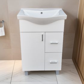   Viva Style BIANKA 55 lábon álló fürdőszobabútor 2 fiókos, Sanovit Albatros 10055 mosdókagylóval 55 cm