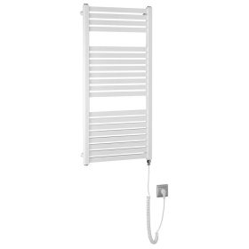   Sapho/Aqualine TONDI-E elektromos fürdőszobai radiátor fűtőpatronnal egyenes 450x970mm 300W fehér