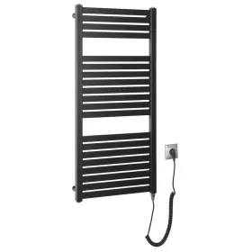   Sapho/Aqualine TONDI-E elektromos fürdőszobai radiátor fűtőpatronnal egyenes 450x970mm 300W matt fekete