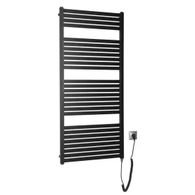   Sapho/Aqualine TONDI-E elektromos fürdőszobai radiátor fűtőpatronnal egyenes 600x1330mm 600W matt fekete