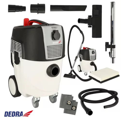 Dedra porszívó nedves és száraz, 1600W, rázógéppel, szívóerő 20 kPa, tartály 30 liter