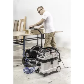   Dedra építőipari porszívó 1600W M osztály, automata szűrőtisztító, szerszámcsatlakozó