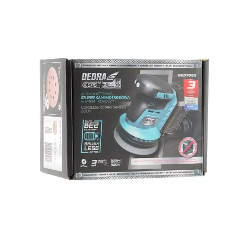 Dedra akkumulátoros excentercsiszoló 125mm, 18V, akku nélkül