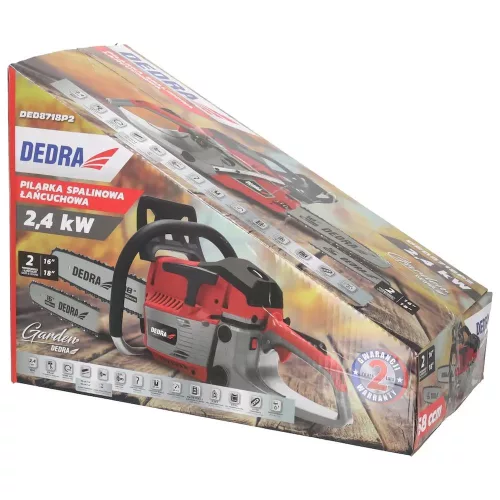 Dedra benzinmotoros láncfűrész 40+45cm, 58cm3 kétütemű, 2,4kW