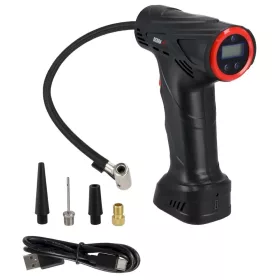   Dedra Kerékpumpa 1500mAh 12V 77W, 3 szelepadapter, max. 10,3 BAR