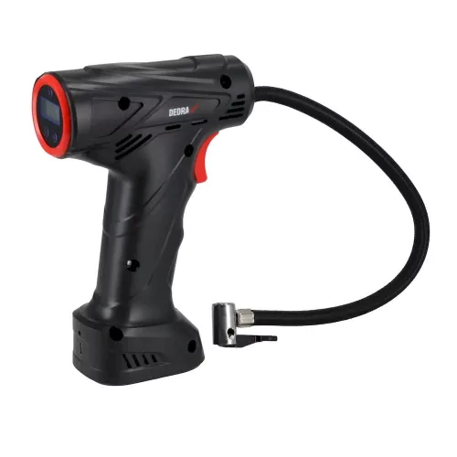 Dedra Kerékpumpa 1500mAh 12V 77W, 3 szelepadapter, max. 10,3 BAR