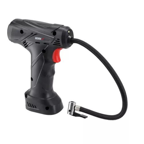 Dedra Kerékpumpa 1500mAh 12V 77W, 3 szelepadapter, max. 10,3 BAR