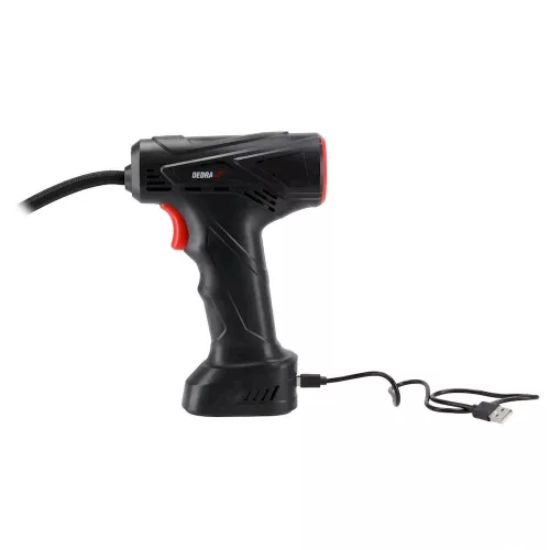 Dedra Kerékpumpa 1500mAh 12V 77W, 3 szelepadapter, max. 10,3 BAR