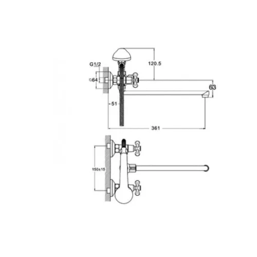 Zegor fali kmt csaptelep zuhanyszettel, csillag fogantyús