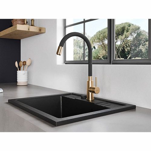 Ferro MEZZO II 1-medencés gránit mosogató 48/58, grafit DRGM1/48/58BA