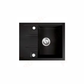   Ferro MEZZO II 1-medencés csepptálcás gránit mosogató 48/58, grafit DRGM48/58BA