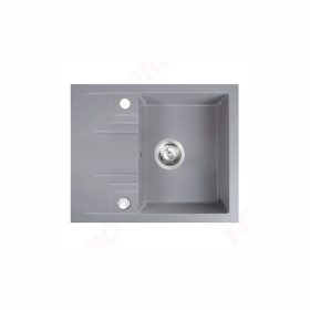   Ferro MEZZO II 1-medencés csepptálcás gránit mosogató 48/58, szürke DRGM48/58GA