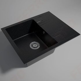   Ferro MEZZO II 1-medencés csepptálcás gránit mosogató 48/58, grafit shine DRGM48/58HA