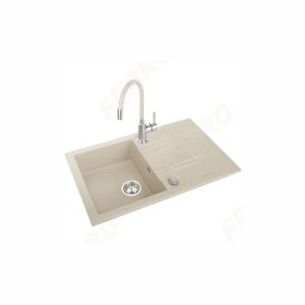   Ferro MEZZO II 1-medencés csepptálcás gr. mosogató 48/78, homokszín + BZA4B DRGM48/78SA-SET1-PL