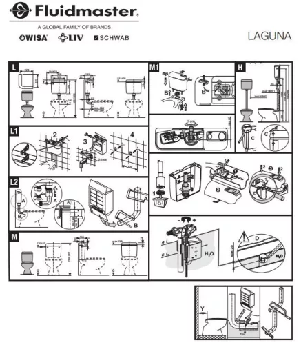LIV Laguna WC tartály falsík előtti Start-Stop öblítéssel 196892