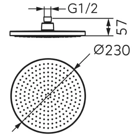 Ferro NOSTRIS esőztető fejzuhany d230mm FEKETE