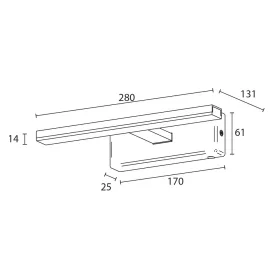   Sapho ESTHER LED lámpa, 6W, 230 V, IP44, 280x62x131mm, króm (E26374CI)
