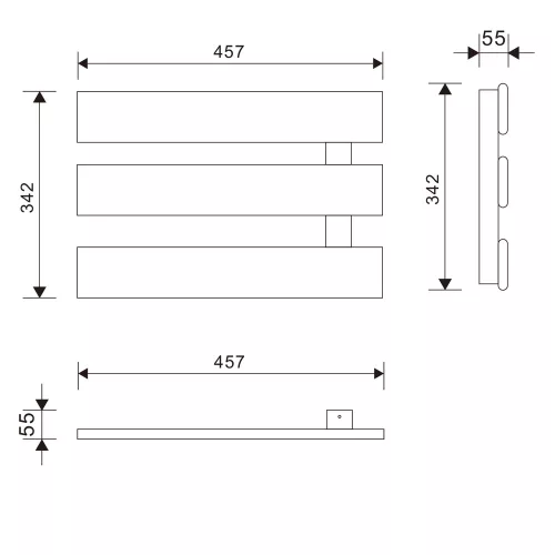 Sapho/Aqualine ELVIS elektromos törölközőszárító fehér 457x342mm 50W