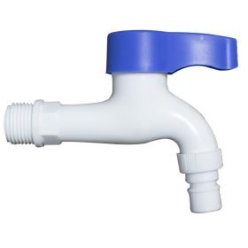 Műanyag kerti csap karos 3/4" fehér+kék (EP-P034)
