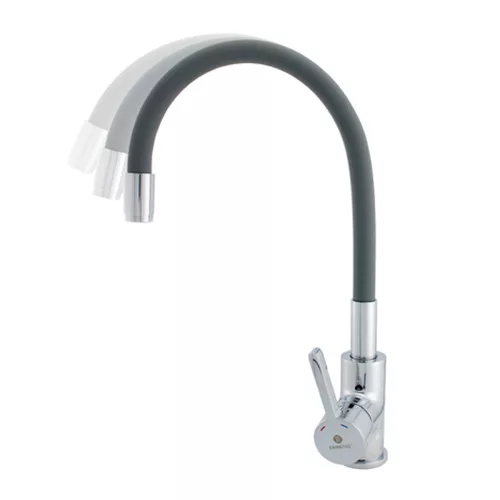 Ermetiq Álló mosogató csaptelep SZÜRKE flexibilis kifolyócsővel (35)