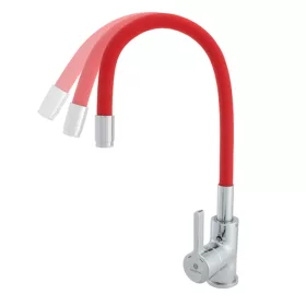   Ermetiq Álló mosogató csaptelep PIROS flexibilis kifolyócsővel (35)