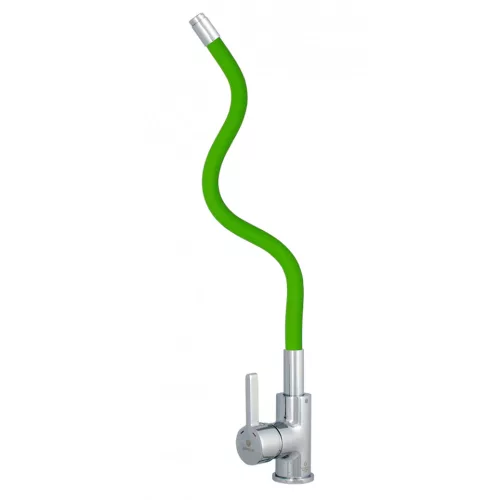 Ermetiq Álló mosogató csaptelep ZÖLD flexibilis kifolyócsővel (35)