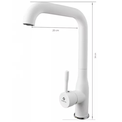 Ermetiq Álló mosogató csaptelep INOX, MATT FEHÉR