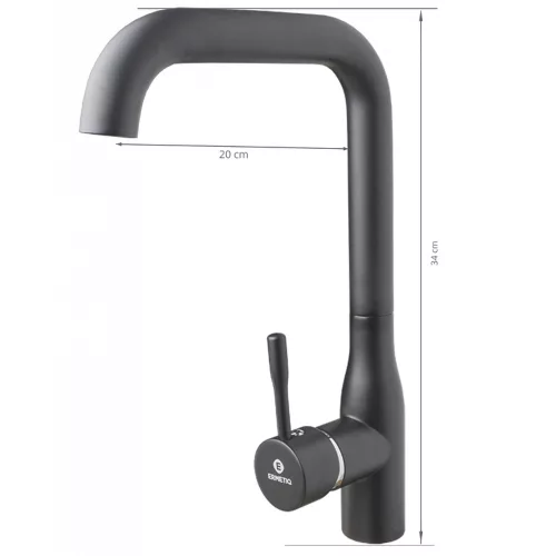 Ermetiq Álló mosogató csaptelep INOX, MATT FEKETE