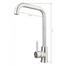   Ermetiq Álló mosogató csaptelep INOX 90° kifolyócsővel (35)