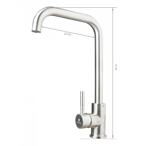 Ermetiq Álló mosogató csaptelep INOX 90° kifolyócsővel (35)