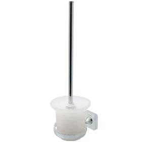 Ermetiq SQUARE WC-kefe tartó fali, üvegpohárral, króm