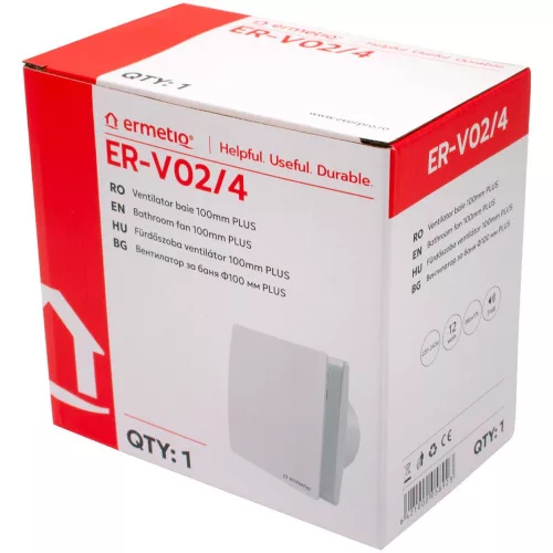Ermetiq Fürdőszoba ventilátor 100mm PLUS (ER-V02/4)