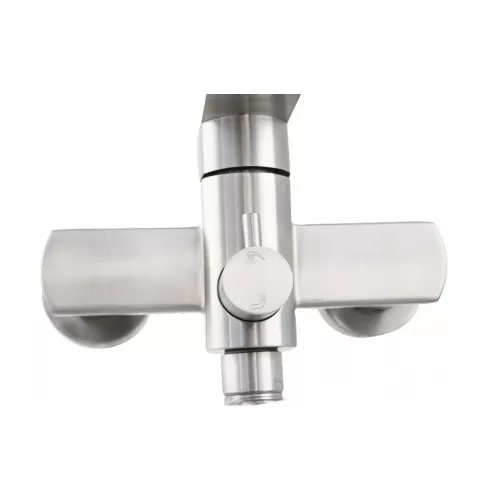 Ermetiq Fali kádtöltő csaptelep INOX, hosszú kifolyócsővel, zuhanyszettel
