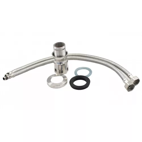 Ermetiq Álló mosogató csaptelep INOX, KÉK flexibilis kifolyócsővel