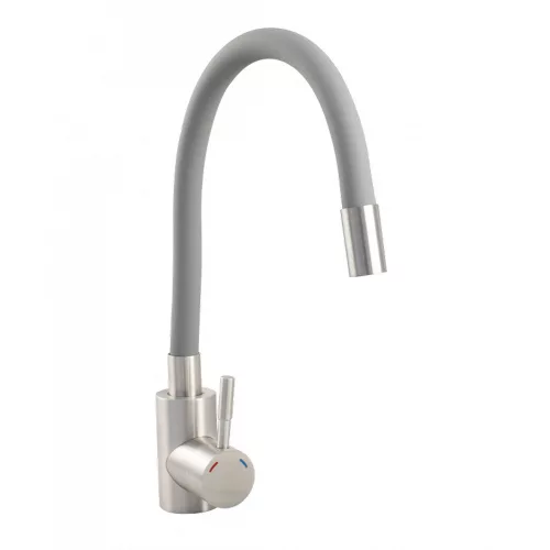 Ermetiq Álló mosogató csaptelep INOX, SZÜRKE flexibilis kifolyócsővel