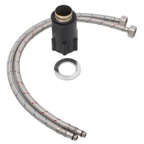 Ermetiq Álló mosogató csaptelep INOX, FEKETE flexibilis kifolyócsővel