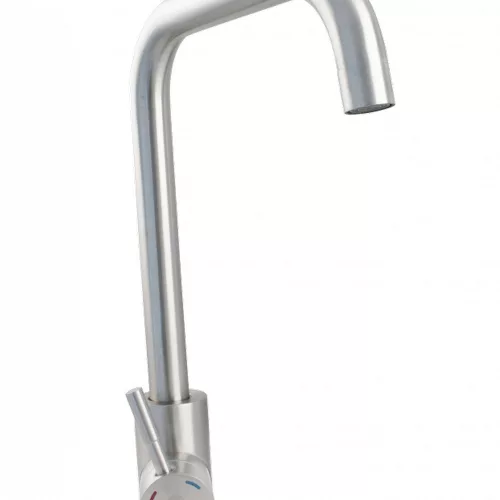 Ermetiq Álló mosogató csaptelep INOX 90°kifolyócsővel