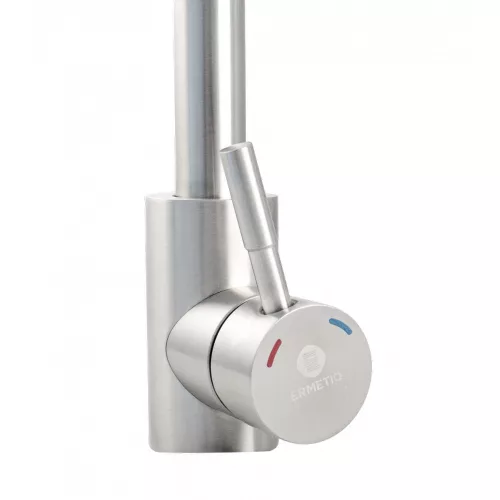 Ermetiq Álló mosogató csaptelep INOX 90°kifolyócsővel