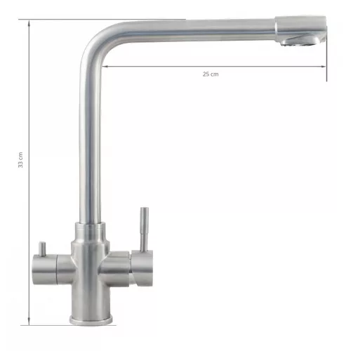 Ermetiq Álló mosogató csaptelep INOX vízszűrőhöz külön nyitószeleppel