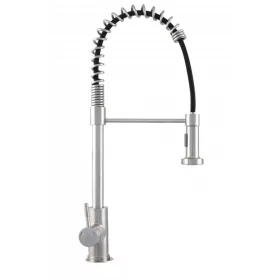   Ermetiq Álló mosogató csaptelep INOX flexibilis kifolyócsővel, kétfunkciós zuhanyfejjel