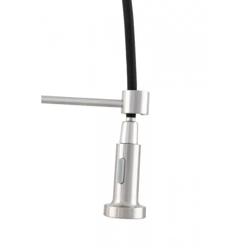 Ermetiq Álló mosogató csaptelep INOX flexibilis kifolyócsővel, kétfunkciós zuhanyfejjel