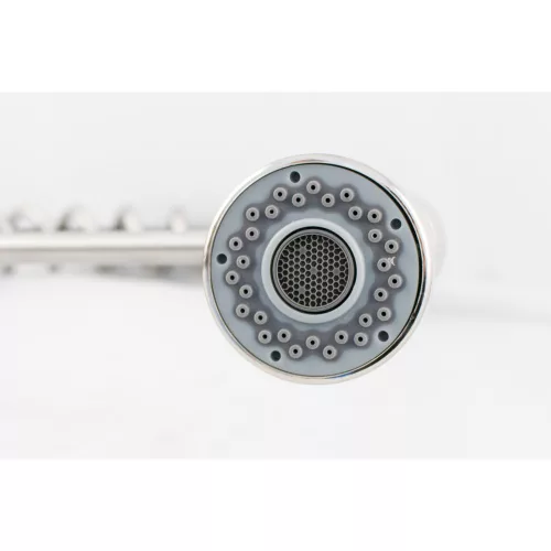 Ermetiq Álló mosogató csaptelep INOX flexibilis kifolyócsővel, kétfunkciós zuhanyfejjel