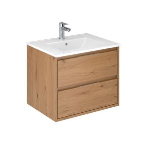   Mofém EVO 2 fiókos fali mosdószekrény TÖLGY, Roble Honey, 60x45/48cm, mosdó nélkül