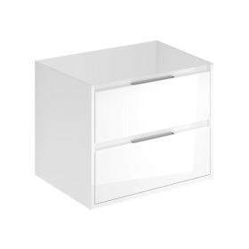   Mofém EVO 2 fiókos fali mosdószekrény fényes FEHÉR, 60x45/48cm, mosdó nélkül