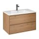 Mofém EVO 2 fiókos fali mosdószekrény TÖLGY, Roble Honey, 80x45/48cm, mosdó nélkül